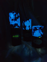 Extra Large Marbled Glow In The Dark Round Pillar Candle (Set of Three)