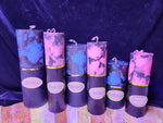 Tall/large Glow in The Dark Marbled Beeswax Round Pillar Candles
