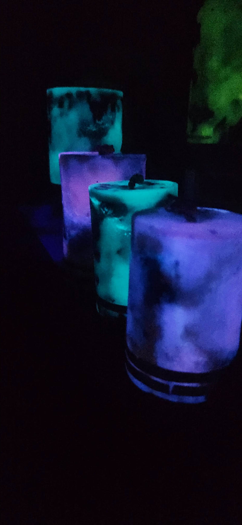 Marbled Cylinder Glowing Beeswax Candles (Set of Four)