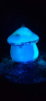 Mushroom Marbled Glow In The Dark Beeswax Candle