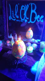 Large Glow In The Dark, Hand Sculpted Dragon Egg Beeswax Candle