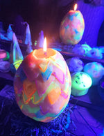 Large Glow In The Dark, Hand Sculpted Dragon Egg Beeswax Candle